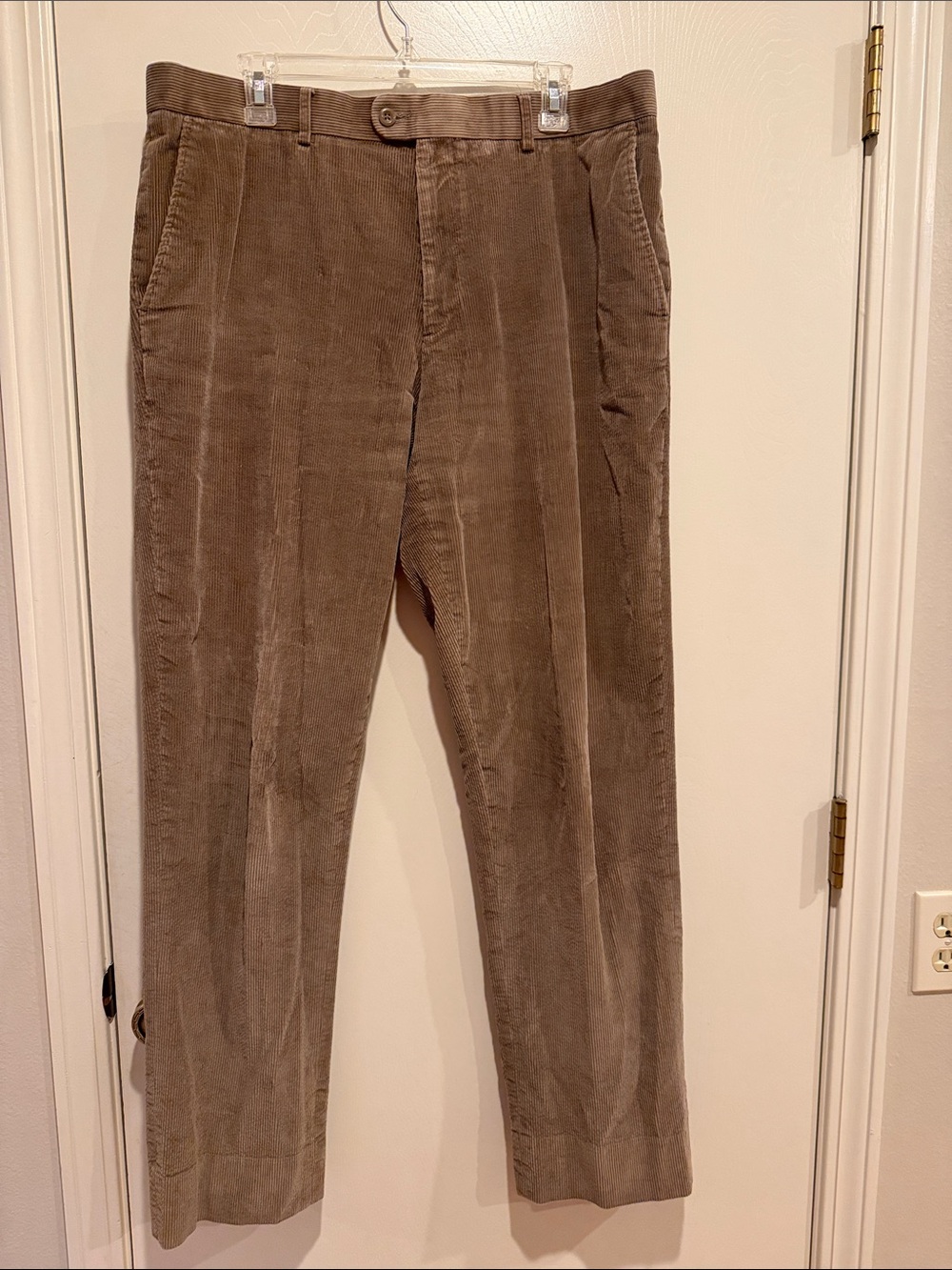 Linea Naturale Brown Flat Front Stretch Corduroy Pants Trousers 36